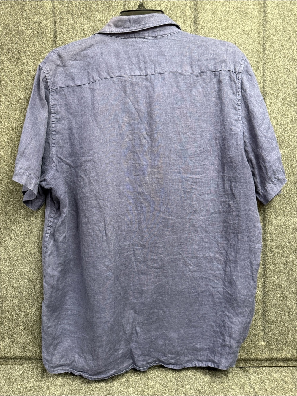Raffi Blue Short-Sleeve Linen Button-Down Shirt - Picture 3 of 6